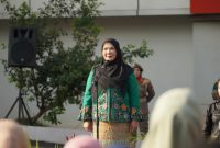 Wali Kota Bandar Lampung Hj. Eva Dwiana saat memimpin Peringatan Hari Kartini Tahun 2026, Selasa (21/04/2026).