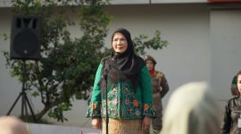 Wali Kota Bandar Lampung Hj. Eva Dwiana saat memimpin Peringatan Hari Kartini Tahun 2026, Selasa (21/04/2026).