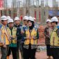 Wakil Gubernur Lampung Jihan Nurlela saat meninjau progres pembangunan Sekolah Rakyat (SR) di Kawasan Kota Baru, Kabupaten Lampung Selatan, Jum'at (24/4/2026).