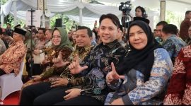 Walikota Bandar Lampung Hj. Eva Dwiana Menghadiri acara halal bihalal masyarakat perantau Sumatera Bagian Selatan (Sumbagsel) yang digelar di Griya Agung, Palembang. Sabtu, 25 April 2026.