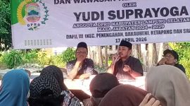 Yudi Suprayoga, Anggota DPRD Kabupaten Lampung Selatan, saat membina warga Desa Ruguk dalam kegiatan IPWK, Jumat 17 April 2026. 