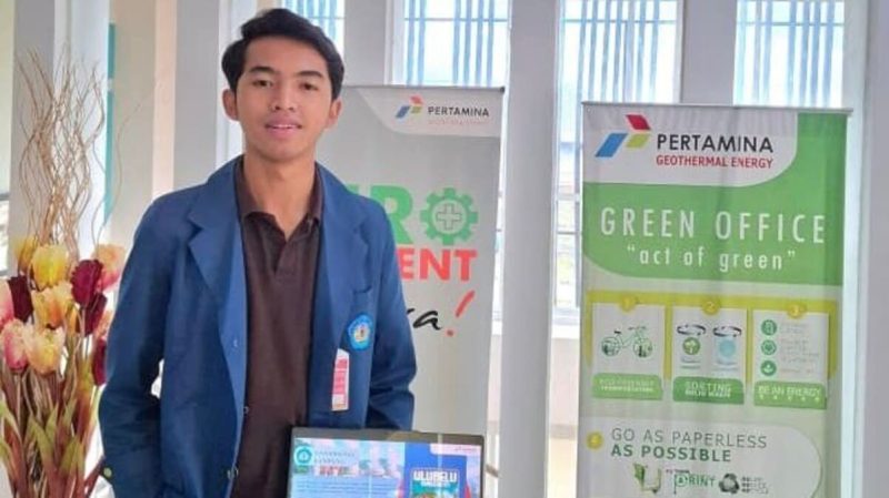 Tatang Hermawan, mahasiswa Sosiologi FISIP Unila angkatan 2023 saat melaksanakan magang di bidang CSR dan GPR PT Pertamina Geothermal Energy Tbk Area Ulubelu, 7 Januari - 7 Februari 2026. Foto: Dokumentasi Pribadi