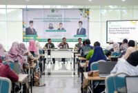 Suasana workshop penulisan proposal yang digelar LP2M UIN Raden Intan Lampung, Kamis 16 April 2026. Terlihat narasumber dan 60 peserta dosen, tendik serta mahasiswa mengikuti sesi pemaparan. Foto: LP2M UIN RIL
