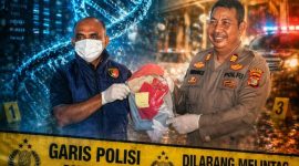 Petugas mengamankan barang bukti dalam kasus kekerasan terhadap anak di Sidomulyo, Lampung Selatan. Polres Lamsel telah menetapkan tersangka berinisial H, 60 tahun setelah uji DNA, April 2026. (Foto: Dok. Polres Lamsel/Proyeksi.id)
