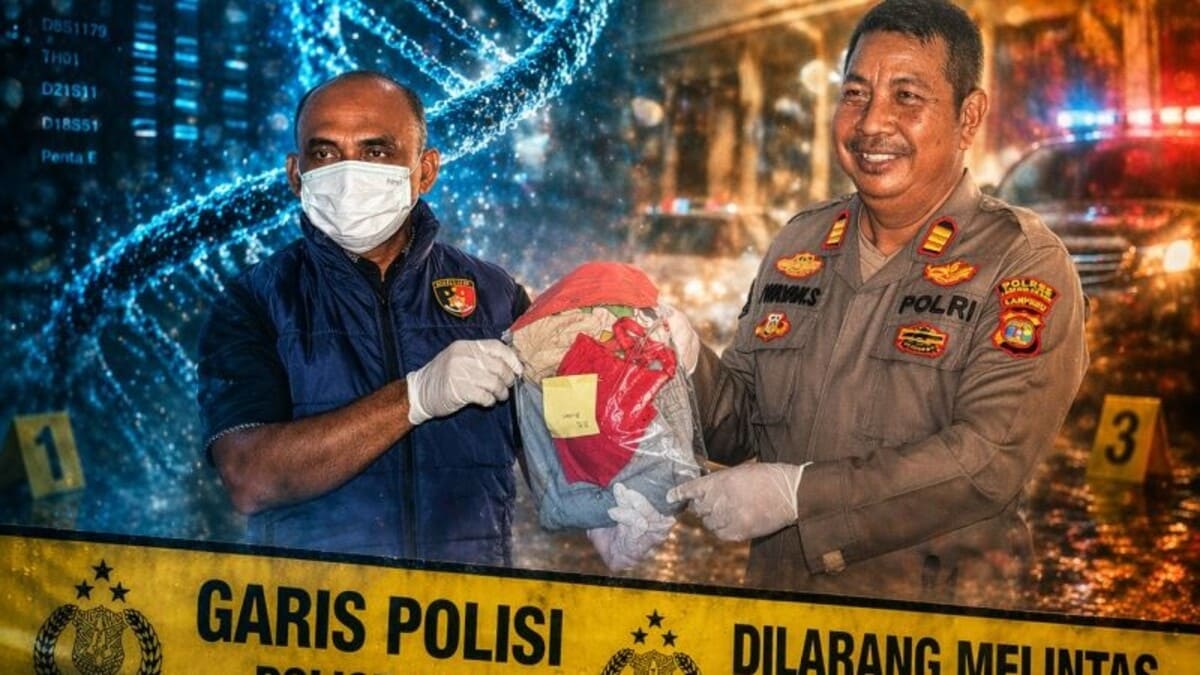 Petugas mengamankan barang bukti dalam kasus kekerasan terhadap anak di Sidomulyo, Lampung Selatan. Polres Lamsel telah menetapkan tersangka berinisial H, 60 tahun setelah uji DNA, April 2026. (Foto: Dok. Polres Lamsel/Proyeksi.id)