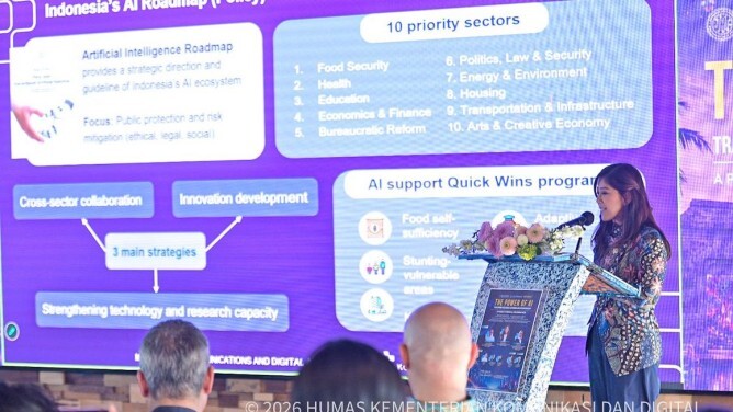 Menkomdigi Meutya Hafid memberikan Keynote Speech dalam forum 