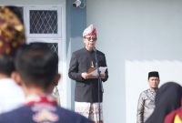 Rektor UIN Raden Intan Lampung, Prof. H. Wan Jamaluddin Z., M.Ag., Ph.D.,membacakan amanat Mendikdasmen pada Hardiknas 2026, Sabtu  (02/05/2026),