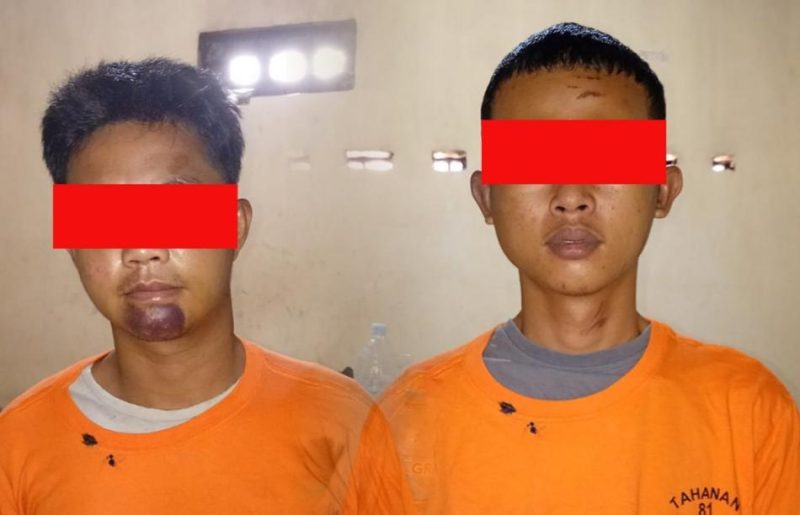 Kedua pelaku curanmor SNP (21), warga Kecamatan Gunung Pelindung, dan ORS (25), warga Desa Jabung, Lampung Timur. ist