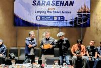 Ketua Serikat Media Siber Indonesia (SMSI) Donny Irawan Didampingi Ketua Jaringan Media Siber Indonesia (JMSI) Ahmad Novriwan dan Ketua Asosiasi Media Siber Indonesia (AMSI) Hendri Stiadi.