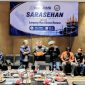 Ketua Serikat Media Siber Indonesia (SMSI) Donny Irawan Didampingi Ketua Jaringan Media Siber Indonesia (JMSI) Ahmad Novriwan dan Ketua Asosiasi Media Siber Indonesia (AMSI) Hendri Stiadi.