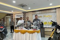 Kapolda Lampung, Helfi Assegaf saat Konferensi pers di Siger Lounge Polda Lampung, Jumat, 15 Mei 2026.