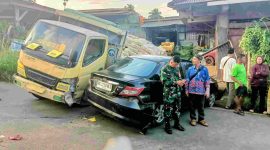 
Truk bermuatan 10 ton mundur dan tabrak sedan di Jalan Wan Abdurrahman Kemiling. Senin sore (18/5/2026)