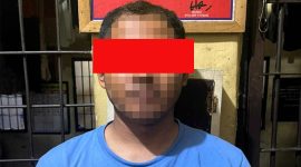 MRP (21), pelaku pembuat laporan palsu dibegal di Bandar Lampung, saat diamankan Polresta Bandar Lampung, Kamis (14/5/2026). ist