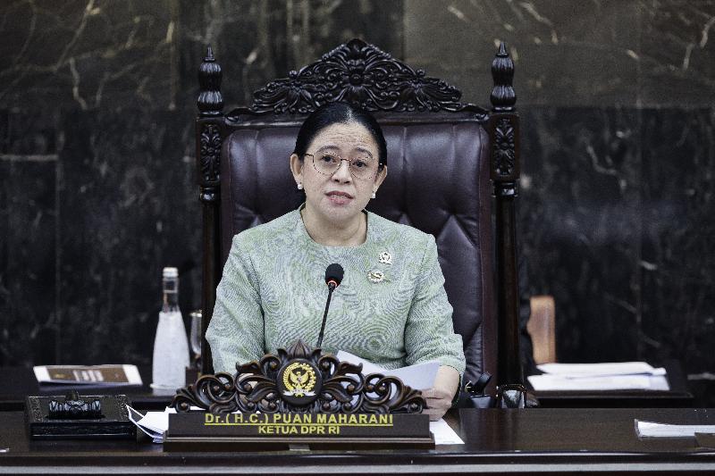 Ketua DPR RI, Puan Maharani, dalam Rapat Paripurna DPR RI ke-19 Masa Persidangan V Tahun Sidang 2025-2026, di Gedung DPR, Kompleks Parlemen, Senayan, Jakarta, Rabu (20/5/2026). Foto: Munchen/Karisma/Parlementria