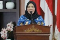Wali Kota Bandarlampung Eva Dwiana saat membuka sosialisasi inovasi daerah di Aula Semergou, Rabu, 20 Mei 2026.