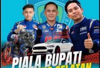 Poster ajang Piala Bupati Drag Race Tugu Putri Kabupaten Lampung Selatan tahun 2026. Event otomotif ini menampilkan balap motor dan mobil, didukung oleh Pemerintah Kabupaten Lampung Selatan. foto: Yudi