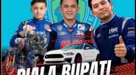 Poster ajang Piala Bupati Drag Race Tugu Putri Kabupaten Lampung Selatan tahun 2026. Event otomotif ini menampilkan balap motor dan mobil, didukung oleh Pemerintah Kabupaten Lampung Selatan. foto: Yudi