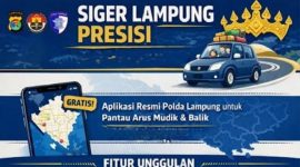 Ilustrasi aplikasi Siger Lampung Presisi milik Polda Lampung yang dapat digunakan masyarakat untuk memantau arus mudik dan kondisi lalu lintas real time saat libur panjang Iduladha-Waisak 2026.