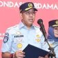 Dirut Jasa Raharja Muhammad Awaluddin membacakan amanat saat upacara peringatan Hari Lahir Pancasila 1 Juni 2026 di Jakarta. Foto: Humas Jasa Raharja