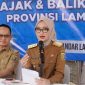 Wakil Gubernur Lampung Jihan Nurlela saat meluncurkan Program Keringanan Pajak Kendaraan Bermotor PKB 2026 di Kantor Samsat Rajabasa, Bandarlampung, Selasa 2/6/2026. (Foto: Proyeksi.id)