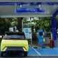 Mobil listrik BYD sedang mengisi daya di salah satu SPKLU PLN UID Lampung. PLN telah mengoperasikan 83 SPKLU di 51 lokasi strategis di Lampung, Rabu (3/6/2026)