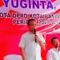 Anggota DPRD Kota Bandar Lampung Fraksi PDI Perjuangan, Dedi Yuginta, S.E., M.Si., memberikan sambutan pada kegiatan Sosialisasi Pembinaan Ideologi Pancasila dan Wawasan Kebangsaan di Kelurahan Kotabaru, Kecamatan Tanjung Karang Timur, Kota Bandar Lampung, Kamis 4 Juni 2026. 