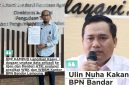 Ketua Umum DPP KAMPUD Seno Aji menyerahkan laporan ke Inspektur Jenderal ATR, Senin 9/6/2026. KAMPUD minta evaluasi predikat WBK-WBBM BPN Bandar Lampung buntut dugaan bocor data pribadi. Kanan: Ulin Nuha, Kepala Kantor Pertanahan Kota Bandar Lampung. [Foto: Dok/KAMPUD]