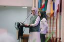 Wakil Gubernur Lampung Jihan Nurlela menyampaikan sambutan saat membuka Rapat Pimpinan Nasional Pimpinan Pusat Ikatan Pelajar Putri Nahdlatul Ulama (Rapimnas PP IPPNU) 2026 di Balai Keratun, Bandar Lampung, Sabtu 13/6/2026. [Foto: Adpim Pemprov Lampung]