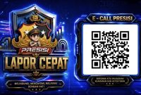 Tampilan QR Code "E-Call Presisi - Lapor Cepat" Aplikasi Siger Lampung Presisi milik Polda Lampung. Aplikasi ini mempercepat pelaporan tindak kriminal dan koordinasi antarsatuan seperti pengungkapan pencurian rambu Chevron di Tol Terpeka 27 Juni 2026. (Proyeksi.id/Polda Lampung)