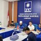 Ketua DPW PAN Lampung M. Hazizi didampingi pengurus saat memberikan keterangan pers di Kantor DPW PAN Lampung, Rabu (8/7/2026). Dalam kesempatan itu DPW PAN Lampung menyampaikan surat rekomendasi DPP PAN yang menetapkan M. Galang Putra Rahman sebagai calon Wakil Bupati Way Kanan sisa masa jabatan 2025-2030.