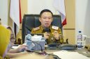 Sekretaris Daerah Provinsi Lampung Marindo Kurniawan memaparkan pemanfaatan super aplikasi Lampung-In sebagai dasar pengambilan kebijakan saat visitasi ASKOMPSI Digital Leadership Government Award 2026 di Kantor Gubernur Lampung, Selasa (21/7/2026).