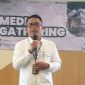 Kepala Departemen Non Gadai Pegadaian Area Lampung, Kusdi, saat menyampaikan sambutan dalam kegiatan Gathering Media 2026 di Bandar Lampung. Pegadaian berkomitmen perkuat sinergi dengan media untuk literasi keuangan dan UMKM.
