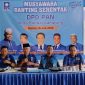 Pimpinan sidang Musyawarah Ranting Serentak DPD PAN Kota Bandar Lampung, Kamis (16/7/2026). Musran ini diikuti 100 pengurus ranting dari 20 kecamatan se-Bandar Lampung sebagai langkah konsolidasi dan penguatan mesin partai hingga tingkat kelurahan. FOTO: PROYEKSI.ID

