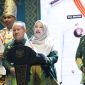 BANDAR LAMPUNG - Wali Kota Bandar Lampung Eva Dwiana berpidato saat menutup rangkaian Bandar Lampung Expo 2026 di Gedung Graha Mandala Alam, Jumat (24/7/2026) malam. Expo yang digelar selama sepekan itu mencatat perputaran uang Rp3,1 miliar. Foto: istimewa


