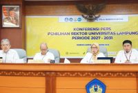 Ketua Panitia Pemilihan Rektor Unila Prof. Muhammad Akib saat membuka tahapan Pilrek 2027-2031, Kamis 13 Agustus 2026. FOTO: DOK. Unila