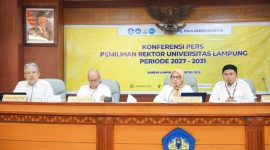 Ketua Panitia Pemilihan Rektor Unila Prof. Muhammad Akib saat membuka tahapan Pilrek 2027-2031, Kamis 13 Agustus 2026. FOTO: DOK. Unila